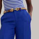 Lauren Ralph Lauren Linen-Blend Twill Cropped Trousers In New Sapphire