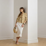 Lauren Ralph Lauren Linen Flight Jacket In Birch Tan