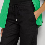 Lauren Ralph Lauren Linen Wide-Leg Trouser in Black