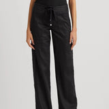 Lauren Ralph Lauren Linen Wide-Leg Trouser in Black