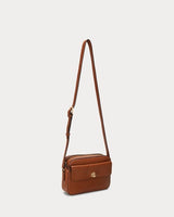 Lauren Ralph Lauren Marcy Camera Medium Leather Crossbody In Lauren Tan