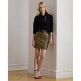 Lauren Ralph Lauren Metallic Ocelot Pencil Miniskirt