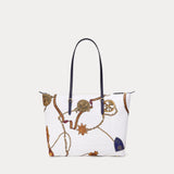 Lauren Ralph Lauren Nylon Medium Keaton Tote Bag Cream/Navy