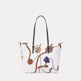 Lauren Ralph Lauren Nylon Medium Keaton Tote Bag Cream/Navy