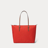 Lauren Ralph Lauren Nylon Medium Keaton Tote Bag In Bright Vermillion