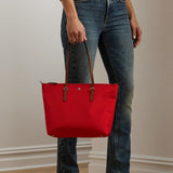 Lauren Ralph Lauren Nylon Medium Keaton Tote Bag In Bright Vermillion