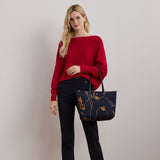 Lauren Ralph Lauren Nylon Medium Keaton Tote Bag In Navy