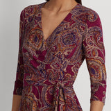 Lauren Ralph Lauren Paisley Surplice Jersey Dress