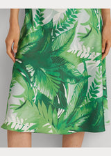 Lauren Ralph Lauren Palm Frond-Print Charmeuse Midi Skirt