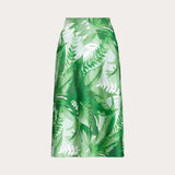 Lauren Ralph Lauren Palm Frond-Print Charmeuse Midi Skirt
