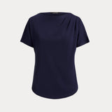 Lauren Ralph Lauren Pleated Stretch Jersey Tee