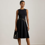 Lauren Ralph Lauren Ponte Sleeveless Dress In Black