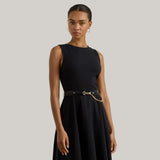 Lauren Ralph Lauren Ponte Sleeveless Dress In Black