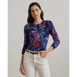 Lauren Ralph Lauren Print Cotton-Blend Jumper In Blue Multi