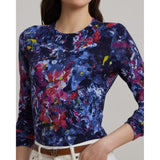 Lauren Ralph Lauren Print Cotton-Blend Jumper In Blue Multi