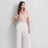 Lauren Ralph Lauren Relaxed Fit Linen Short-Sleeve Shirt in Pink Opal