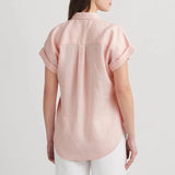Lauren Ralph Lauren Relaxed Fit Linen Short-Sleeve Shirt in Pink Opal