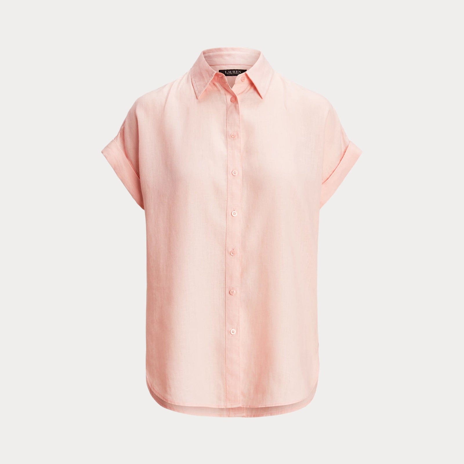 Lauren Ralph Lauren Relaxed Fit Linen Short-Sleeve Shirt in Pink Opal