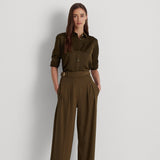 Lauren Ralph Lauren Satin Charmeuse Shirt in Green