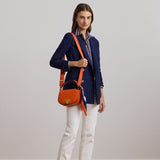 Lauren Ralph Lauren Scarf-Trim Medium Tanner Crossbody Bag In Orange Lily