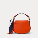 Lauren Ralph Lauren Scarf-Trim Medium Tanner Crossbody Bag In Orange Lily