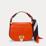 Lauren Ralph Lauren Scarf-Trim Medium Tanner Crossbody Bag In Orange Lily