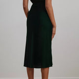 Lauren Ralph Lauren Sharae Velvet Skirt In Emerald Green