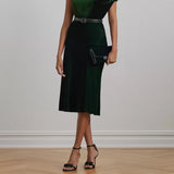 Lauren Ralph Lauren Sharae Velvet Skirt In Emerald Green