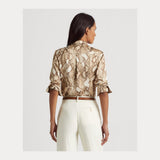 Lauren Ralph Lauren Snakeskin-Print Charmeuse Shirt