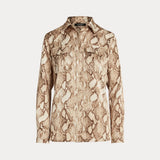 Lauren Ralph Lauren Snakeskin-Print Charmeuse Shirt