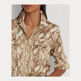 Lauren Ralph Lauren Snakeskin-Print Charmeuse Shirt