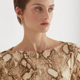 Lauren Ralph Lauren Snakeskin-Print Stretch Cotton Tee