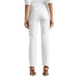 Lauren Ralph Lauren Straight Mid Rise Jeans In White