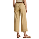Lauren Ralph Lauren Stretch Chino Wide-Leg Cropped Trouser In Birch Tan