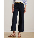 Lauren Ralph Lauren Stretch Chino Wide-Leg Cropped Trouser In Lauren Navy