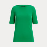 Lauren Ralph Lauren Stretch Cotton Boatneck Top