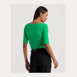 Lauren Ralph Lauren Stretch Cotton Boatneck Top