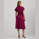 Lauren Ralph Lauren Stretch Cotton Shirtdress In Fuchsia Berry