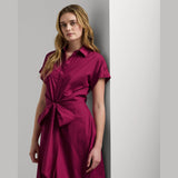 Lauren Ralph Lauren Stretch Cotton Shirtdress In Fuchsia Berry