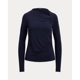 Lauren Ralph Lauren Stretch Jersey Asymmetrical Top In Navy
