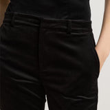 Lauren Ralph Lauren Stretch Velvet Straight Trouser In Black