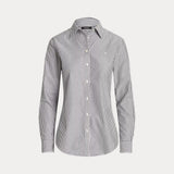 Lauren Ralph Lauren Striped Easy Care Cotton Shirt In Black / White
