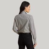 Lauren Ralph Lauren Striped Easy Care Cotton Shirt In Black / White