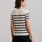 Lauren Ralph Lauren Striped Short-Sleeve Jumper In Cream/Navy