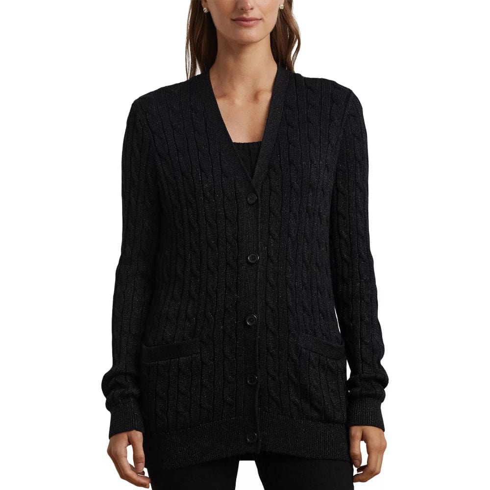 Lauren Ralph Lauren Taibert Long Cardigan In Black