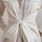 Lauren Ralph Lauren Tie-Front Cotton-Blend Shirt In White