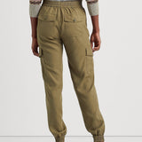 Lauren Ralph Lauren Twill Cargo Ankle Trouser in Green
