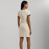 Lauren Ralph Lauren Two-Tone Boucle Sheath Dress in Mascarpone Cream/Black