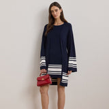 Lauren Ralph Lauren Two-Tone Cardigan In Refined Navy/White