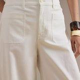 Lauren Ralph Lauren Yurshane Cropped Flat Front Pant In White